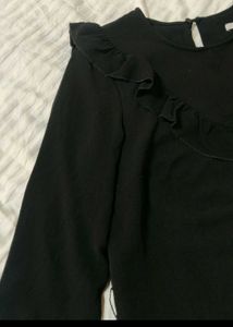 H&amp;M Chic Black Ruffle Dress