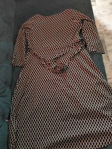 Chic Black &amp; White Diamond Print Dress