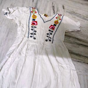 Boho Embroidered White Dress