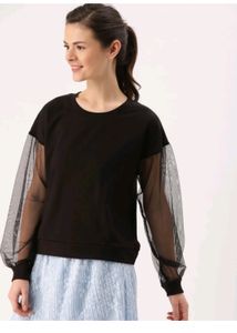 FULL SLEEVE SOLID BLACK SWEATSHIRT