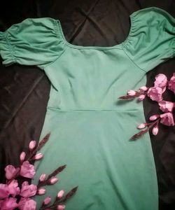 Stylish Green Button-Up Dress