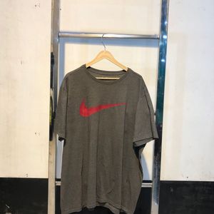 Nike Gray T-Shirt with Red Swoosh