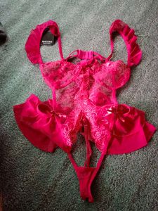 S size Red Lace Teddy Lingerie