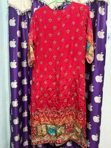 chiffon Premium  Beautiful pink Kurta Set