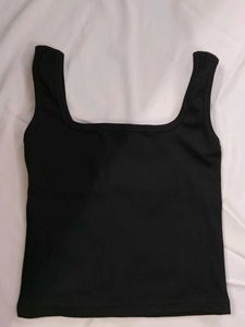 Classic Black Square Neck Tank Top
