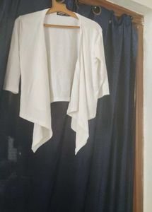 Chic White Open Front Cardigan