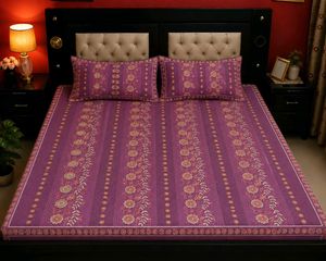Beautiful Purple Floral Bedsheet Set