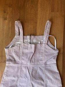 Lilac Corduroy Zip-Up Mini Dress
