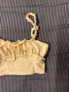 Cute Yellow Ruffle Crop Top