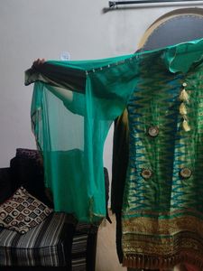 Teal &amp; Gold Pakistani Suit