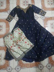 Elegant Navy Blue Anarkali Suit