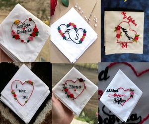 Hand Embroidered Monogram Handkerchief
