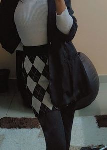 Knit Button-Up Mini Skirt