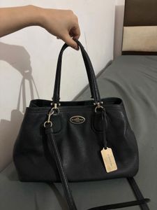 Coach Black Leather Satchel Handbag