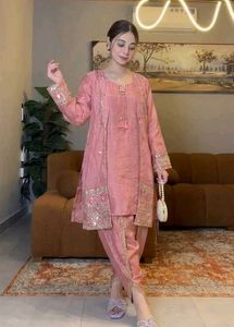 Elegant Pink Embroidered Kurta Set
