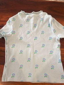 Light Blue Floral Print Top