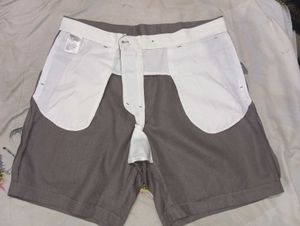 men's dark greige relaxed fit linen shorts