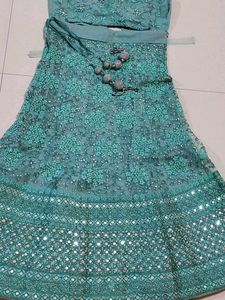 Stunning Teal Embellished Lehenga Choli