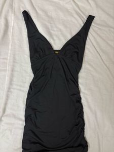Black ruched dress