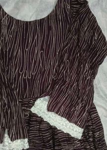 Ethnic Printed Kurta with Lace Detail