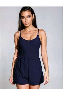 Navy Blue Spaghetti Strap Romper