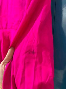 Vibrant Pink Balloon Sleeve Peplum Top