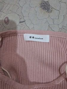 Pink Ribbed Camisole Top