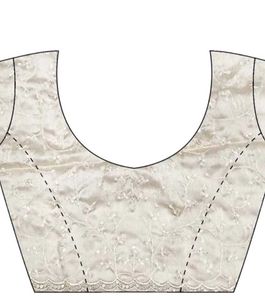 Elegant off White Embroidered Saree