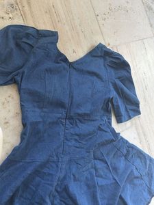Denim Puff Sleeve Dress