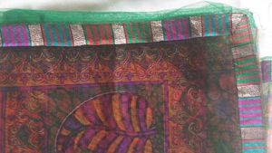 Vibrant Saree with Traditional Motifs