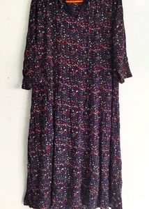 Blue Multicolor Floral Long Top XXL Size