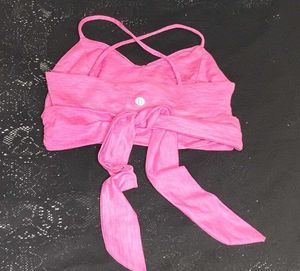 Pink Wrap Front Crop Top / Bra