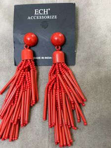 Red Tassel Earrings