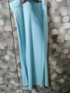 Sky Blue Embroidered Saree with stitched blouse
