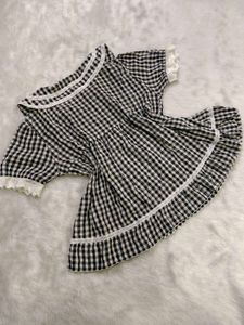 Gingham Puff Sleeve Mini Dress