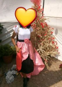 Elegant Pink and Black Ball Gown