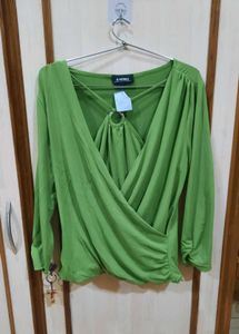 V-Neck Ruched Wrap Top