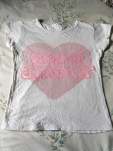 White Heart Print T-Shirt