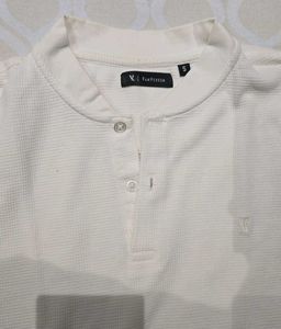Van Heusen Men's White Henley T-Shirt