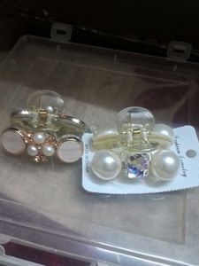Elegant Pearl &amp; Rhinestone Hair Clips (Set of 2)
