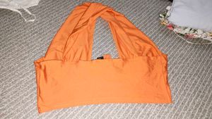 Orange Halter Neck Crop Top