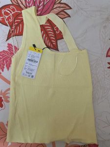 Stylish Yellow Ribbed Tank Top