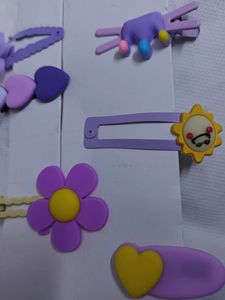 Cute Purple Hair Clips Set of 6