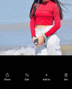 Red Long Sleeve Crop Top