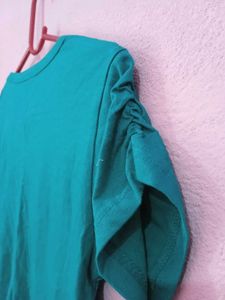 Teal Floral Print T-Shirt