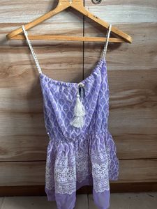 Boho Chic Lilac Embroidered Tunic