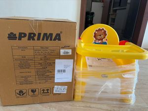 Yellow Baby High Chair with Lion Design