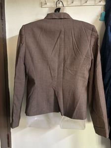 Classic Brown Two-Button Blazer