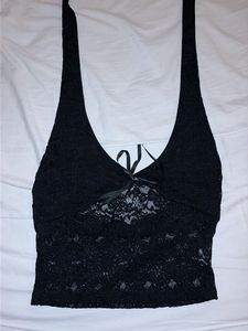 Black Lace Halterneck Camisole