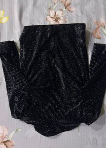 Sparkling Black Long Sleeve blazer with tie